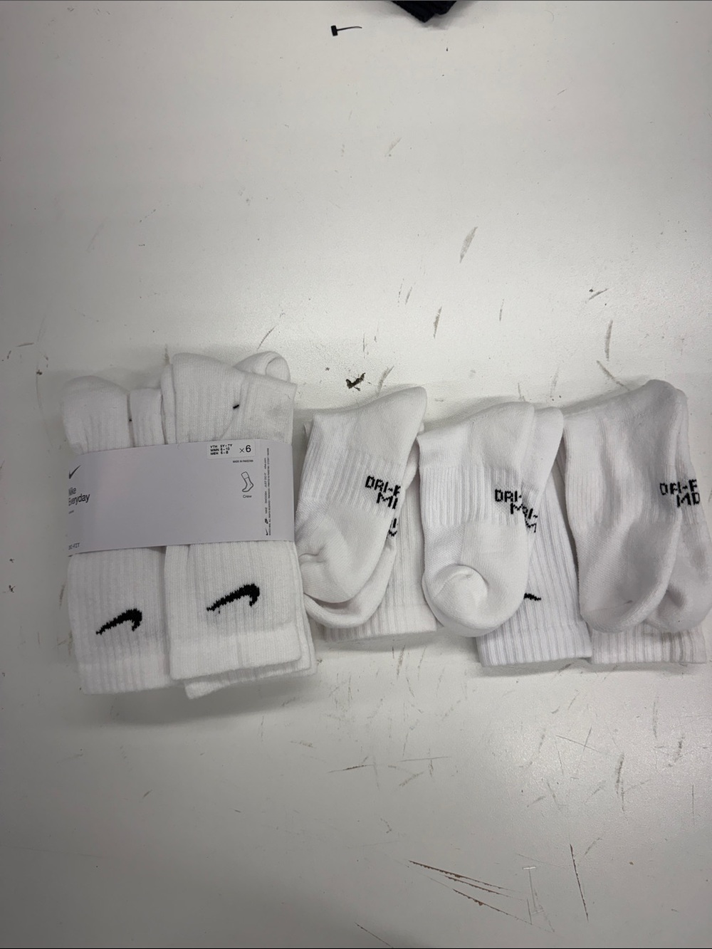 Nike White Low-Cut Dri-FIT Athletic Socks - 8 Pack